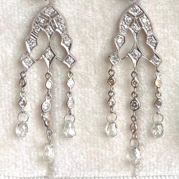 Vintage Diamond Drop Earrings