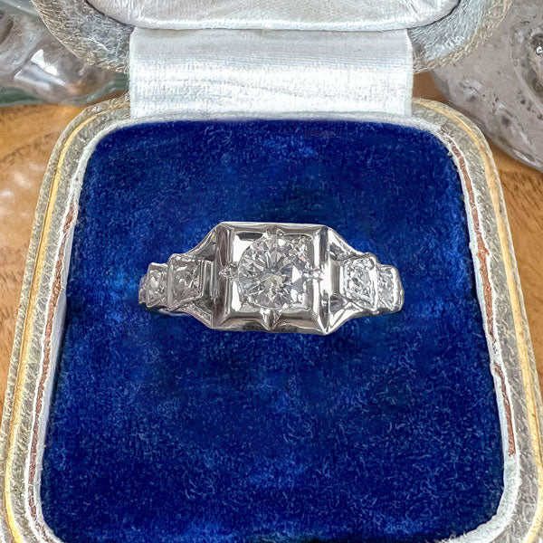 Art Deco Diamond Engagement Ring, RBC 0.15ct. - Image 2