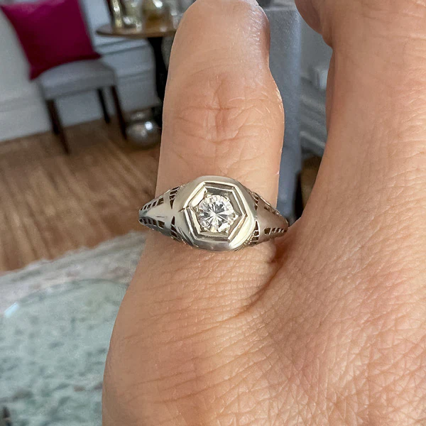 Vintage Diamond Engagement Ring, RBC 0.20ct. - Image 2