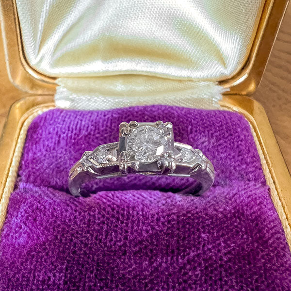 Vintage Diamond Engagement Ring, RBC 0.25ct.