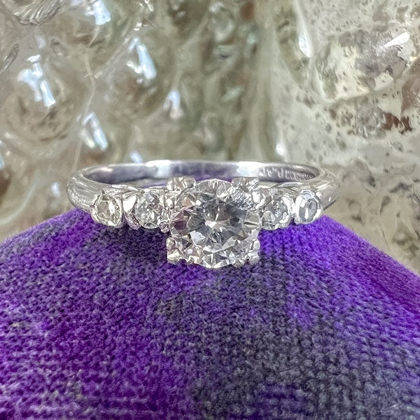 Vintage Diamond Engagement Ring, RBC 0.41ct.