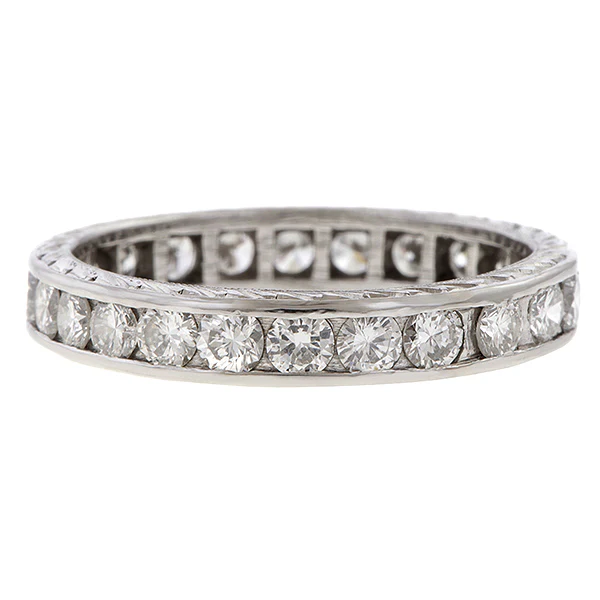 Vintage Diamond Eternity Wedding Band Ring, Size 8 3/4