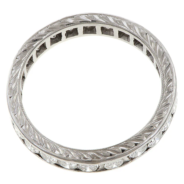 Vintage Diamond Eternity Wedding Band Ring, Size 8 3/4 - Image 2