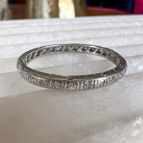 Vintage Diamond Eternity Wedding Band Ring, Size 9 1/2