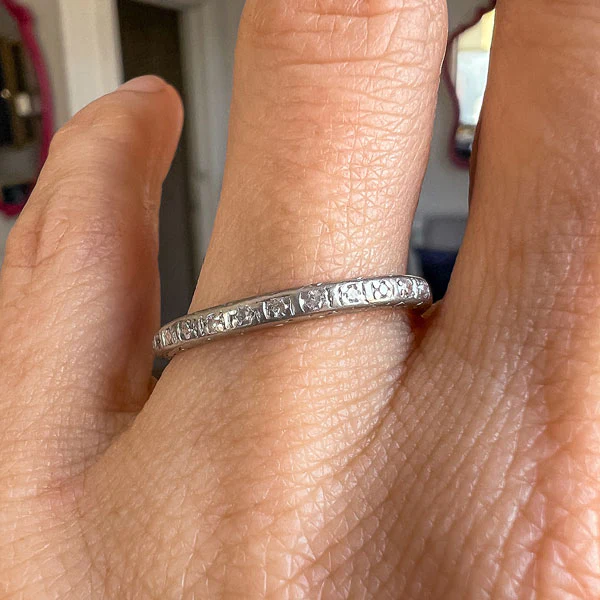 Vintage Diamond Eternity Wedding Band Ring, Size 9 1/2 - Image 2