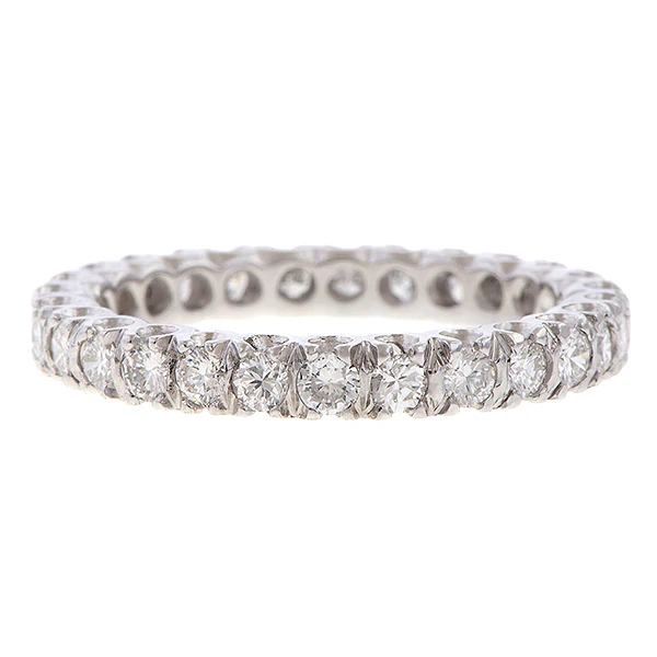 Vintage Diamond Eternity Wedding Band Ring, Size 9
