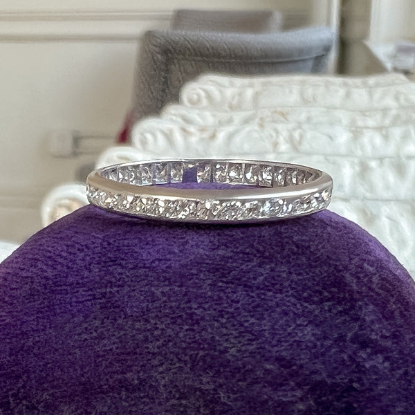 Vintage Diamond Wedding Band Ring, Size 8.5