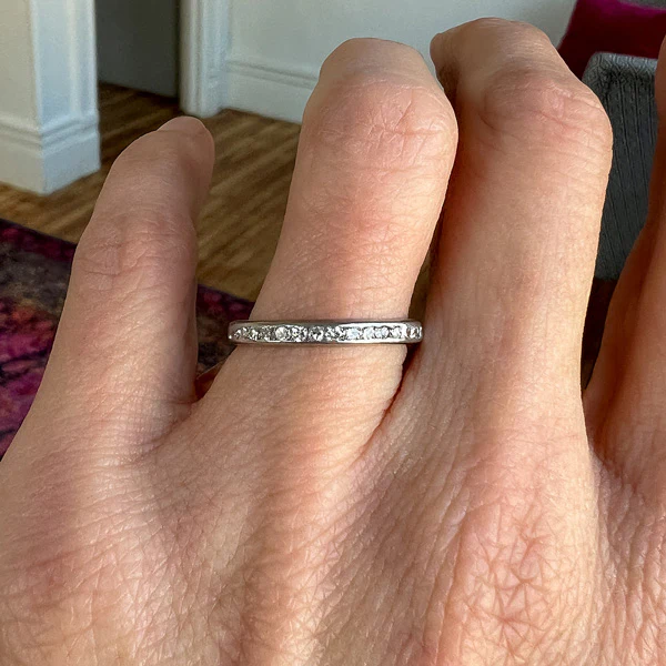 Vintage Diamond Wedding Band Ring, Size 8.5 - Image 2