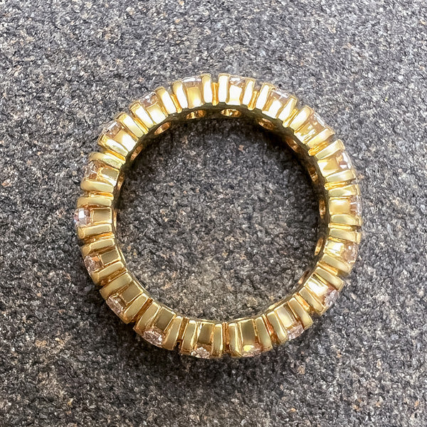 Vintage Oval Diamond Eternity Wedding Band, Size 5 - Image 3