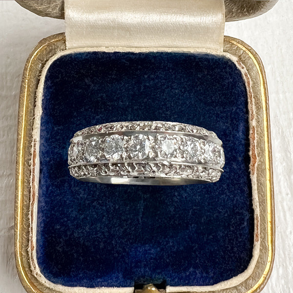 Vintage Diamond Eternity Wedding Band Ring, Size 7