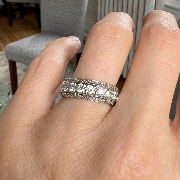 Vintage Diamond Eternity Wedding Band Ring, Size 7 - Image 3