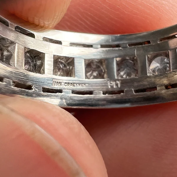 Vintage Diamond Eternity Wedding Band Ring, Size 7 - Image 4