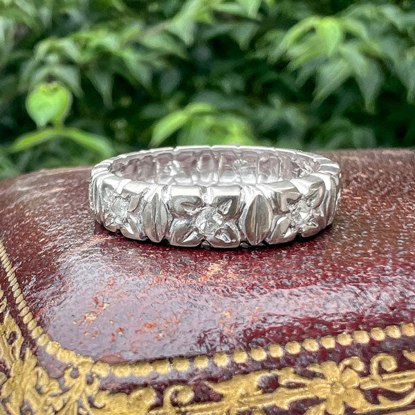 Vintage Diamond Eternity Wedding Band Ring, Size 7 1/4