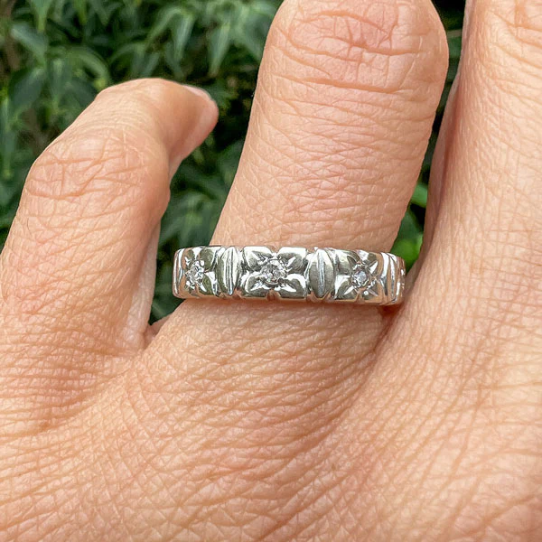 Vintage Diamond Eternity Wedding Band Ring, Size 7 1/4 - Image 2