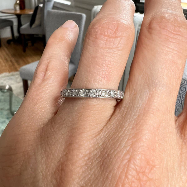Vintage Diamond Eternity Wedding Band Ring, Size 7 3/4 - Image 2