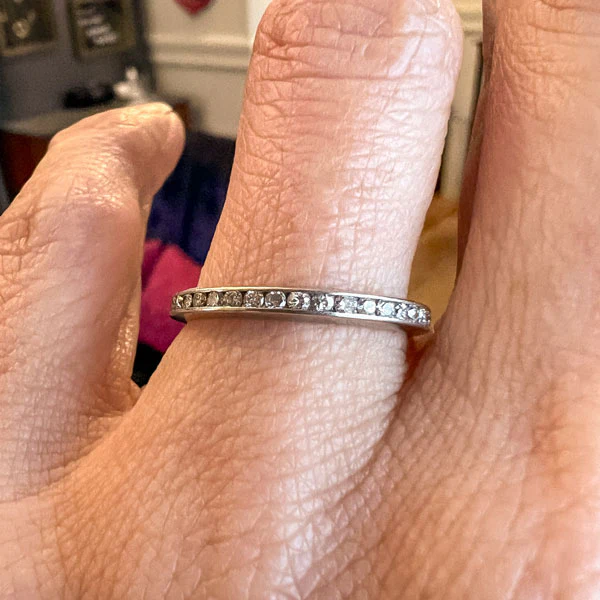 Vintage Diamond Eternity Wedding Band Ring, Size 6.25 - Image 2