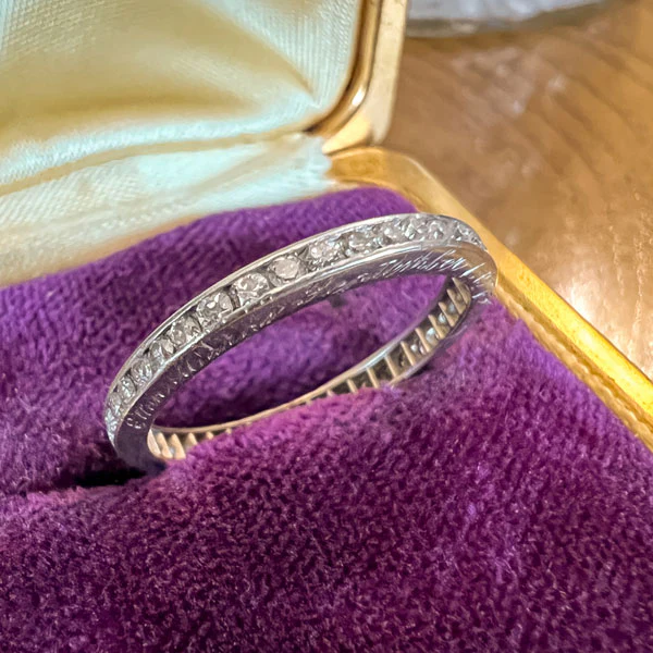 Vintage Diamond Eternity Wedding Band Ring, Size 6.25 - Image 3