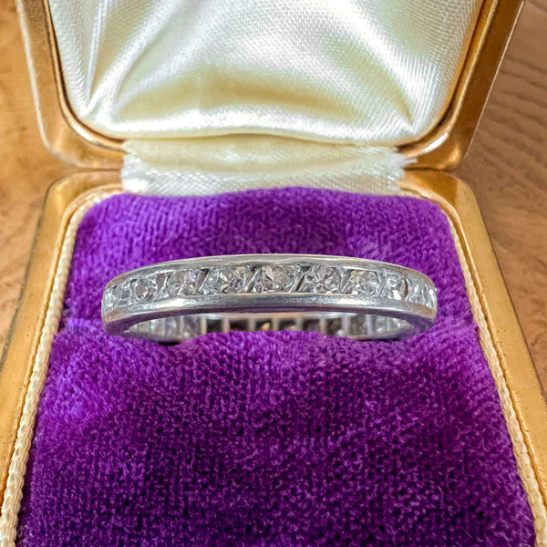 Vintage Diamond Eternity Wedding Band Ring, Size 7 1/4