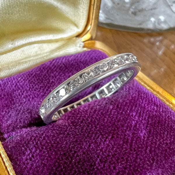 Vintage Diamond Eternity Wedding Band Ring, Size 7 1/4 - Image 2
