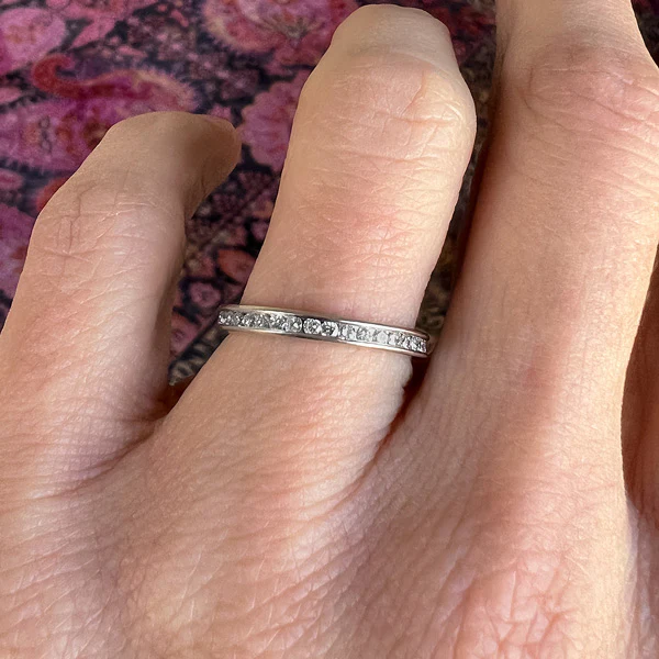 Vintage Diamond Eternity Wedding Band Ring, Size 6 - Image 2
