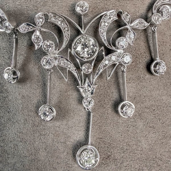 Vintage Diamond Festoon Necklace - Image 3