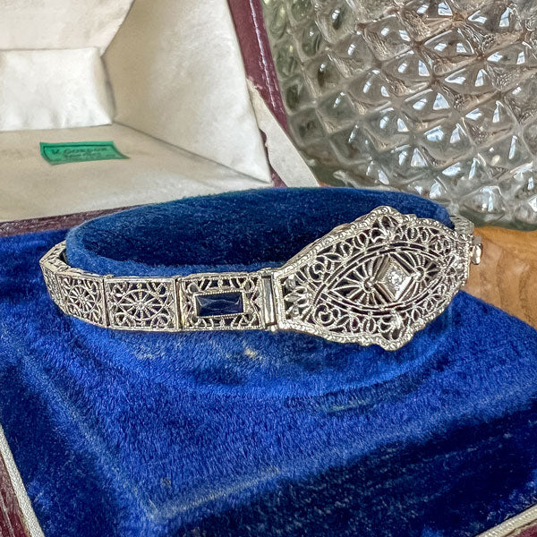 Vintage Diamond Filigree Bracelet - Image 3