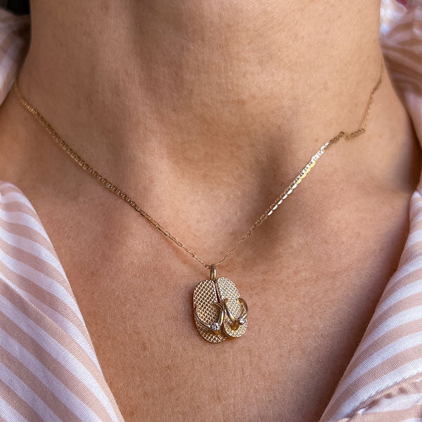 Vintage Diamond Flip Flop Pendant - Image 2