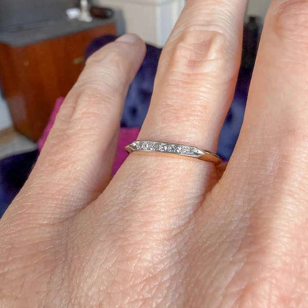 Vintage Diamond Gold Band Ring, Size 6 1/4 - Image 2
