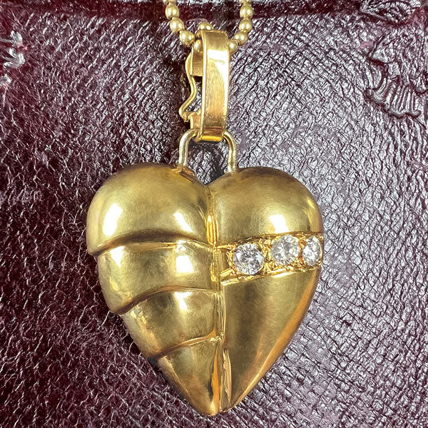 Vintage Diamond Heart Pendant