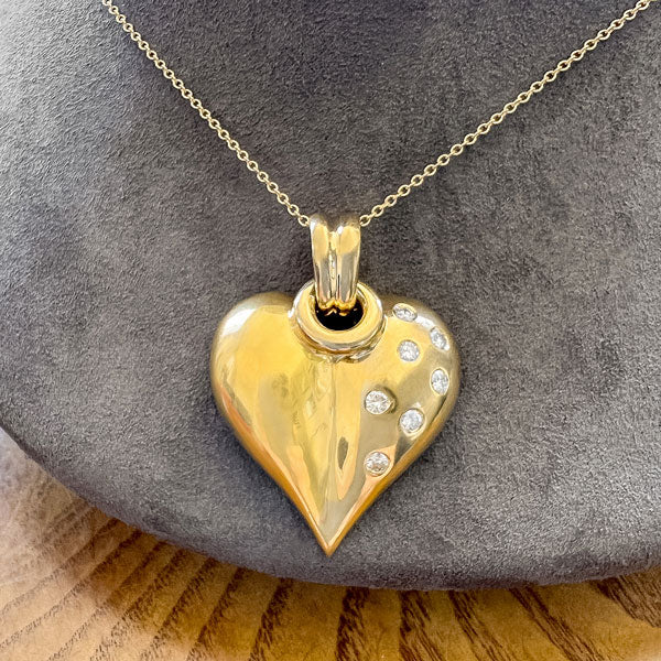 Vintage Diamond Heart Pendant - Image 2