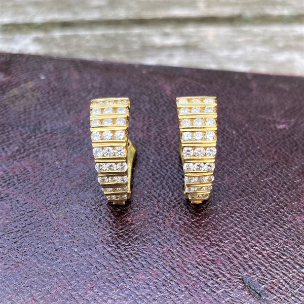 Vintage Diamond Hoop Earrings