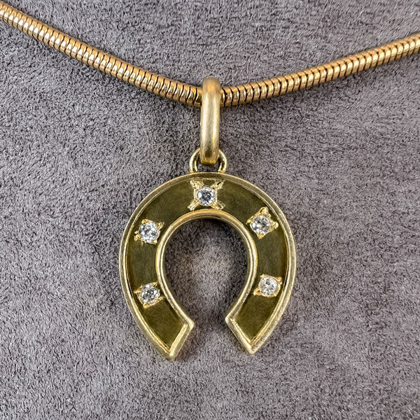 Vintage Diamond Horseshoe Pendant - Image 2