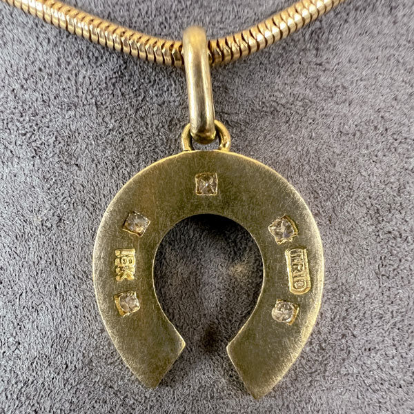 Vintage Diamond Horseshoe Pendant - Image 3