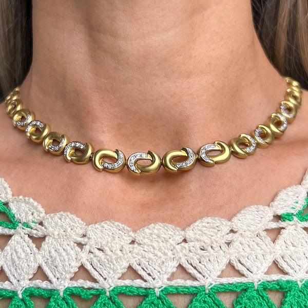 Vintage Diamond Link Necklace