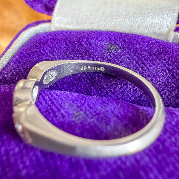 Vintage Diamond Marquise Frame Band Ring, Size 4 - Image 4