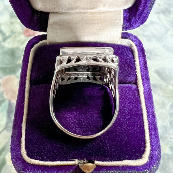 Vintage Diamond & Onyx Filigree Ring - Image 5