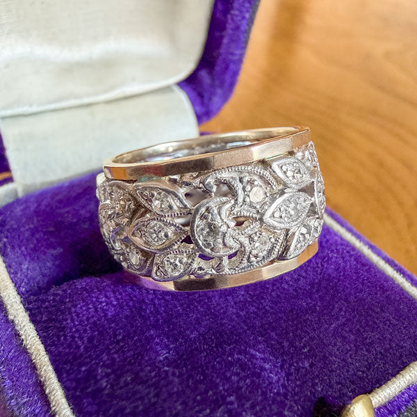 Vintage Diamond Patterned Band, Size 5 3/4 - Image 3