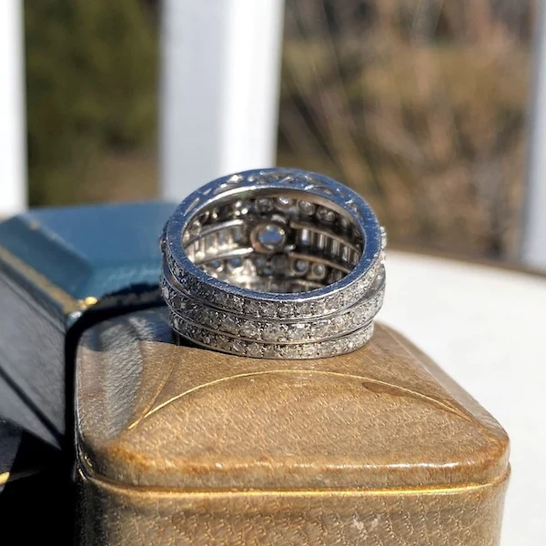 Vintage Wide Diamond Ring - Image 4