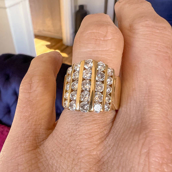Vintage Diamond Cocktail Ring - Image 2