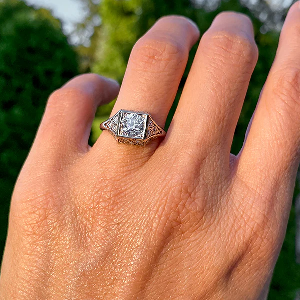 Vintage Engagement Ring, RBC Diamond 1.08ct. - Image 3