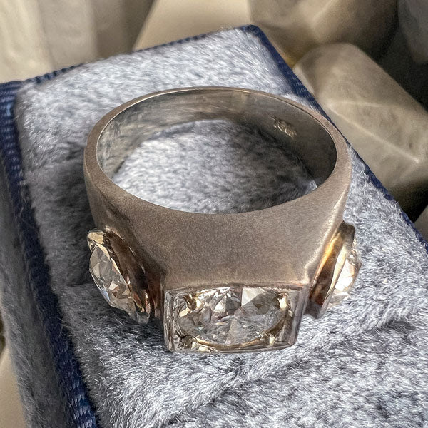Vintage Three Diamond Ring, RBC 1.23ct - Image 5