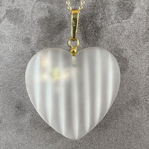 Vintage Diamond Rock Crystal Heart Necklace - Image 3