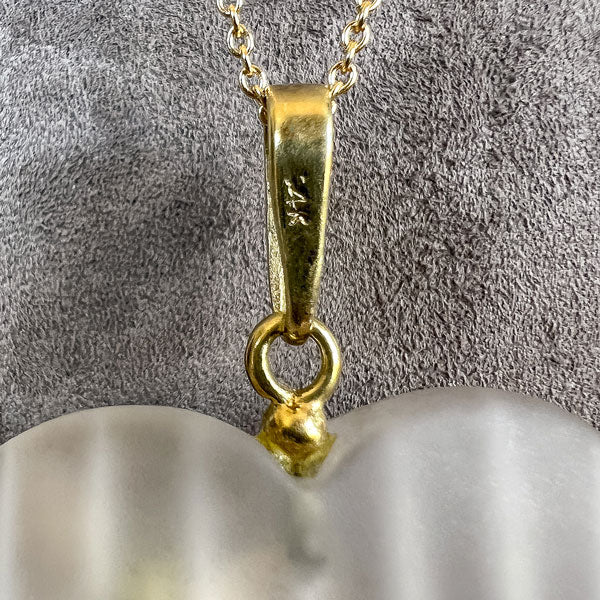 Vintage Diamond Rock Crystal Heart Necklace - Image 4