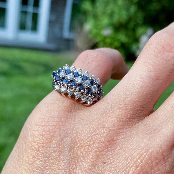 Vintage Diamond & Sapphire Ring - Image 2