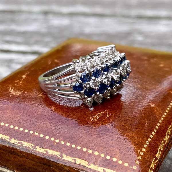 Vintage Diamond & Sapphire Ring - Image 3