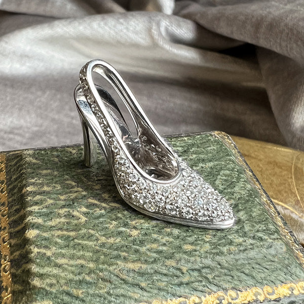 Vintage Diamond Shoe Charm