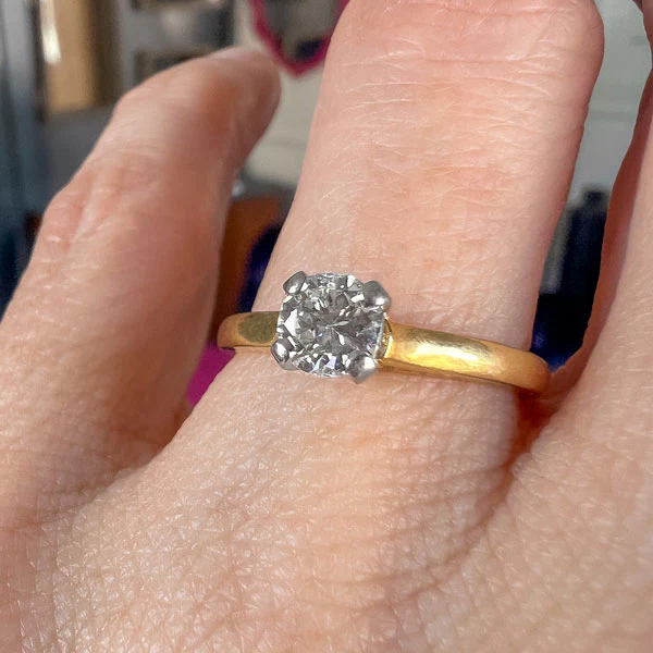 Vintage Diamond Solitaire Engagement Ring, RBC 0.45ct. - Image 2