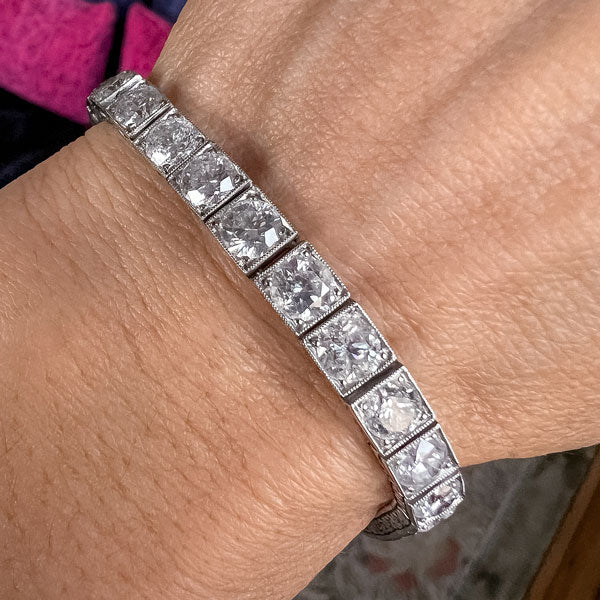 Vintage Diamond Straightline Tennis Bracelet - Image 2