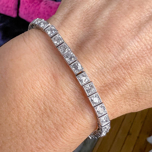 Vintage Diamond Straightline Tennis Bracelet