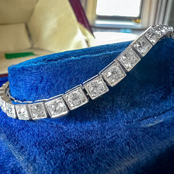 Vintage Diamond Straightline Tennis Bracelet - Image 2